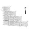 Raft pentru pantofi, depozitare modulară cu 10 compartimente, plastic, alb 30x40x30cm