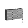Raft pentru pantofi, depozitare modulară 12 cutii interconectabile, negru 83x31x105cm