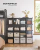 Suport modular pentru pantofi, 15 cutii interconectabile, gri