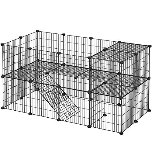 songmics-cusca-metalica-pentru-animale-de-companie-cobai-iepure-hamster-36-panouri-negru