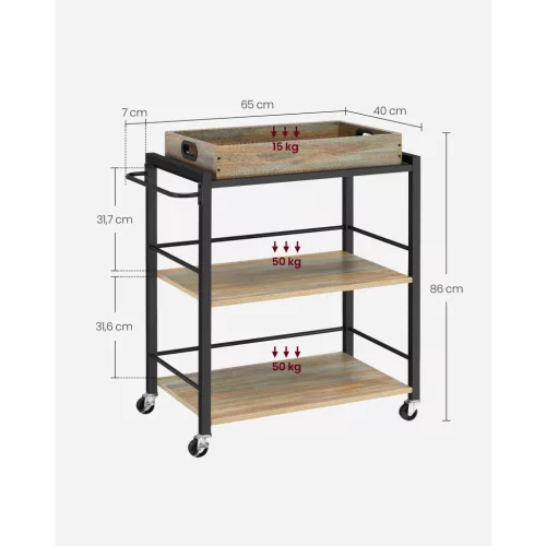 vasagle-carucior-de-bucatarie-raft-de-depozitare-turcoaz-maro-si-negru-72x40x86cm