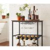 vasagle-carucior-de-bucatarie-raft-de-depozitare-rulant-maro-rustic-60x40x82cm