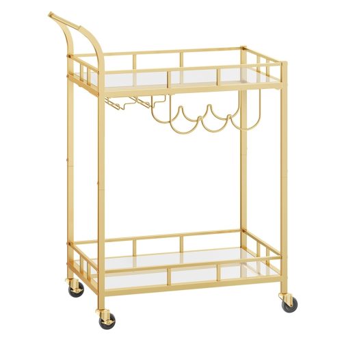 vasagle-carucior-de-servire-de-culoare-aurie-cu-doua-rafturi-cu-oglinda-65x38x90cm