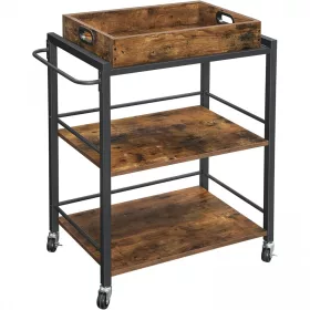 vasagle-carucior-de-bucatarie-raft-de-depozitare-rulant-maro-rustic-72x40x86cm