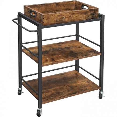 vasagle-carucior-de-bucatarie-raft-de-depozitare-rulant-maro-rustic-72x40x86cm