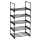 Raft pentru pantofi, 5 niveluri din metal, stivuibil, negru 45x30x89 cm