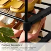Raft pentru pantofi, 5 niveluri din metal, stivuibil, negru 45x30x89 cm