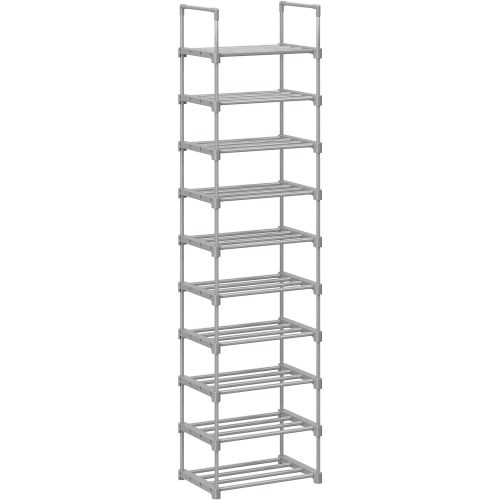 songmics-raft-depozitare-pantofi-cu-cadru-metalic-cu-10-niveluri-gri-45x30x174cm