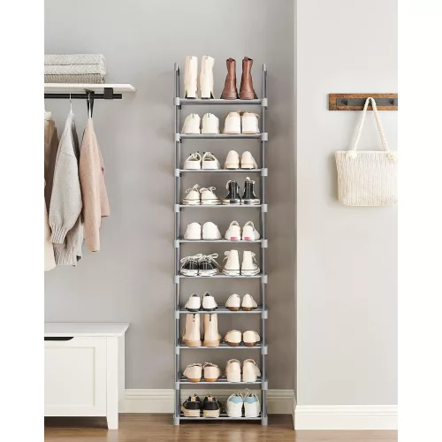 songmics-raft-depozitare-pantofi-cu-cadru-metalic-cu-10-niveluri-gri-45x30x174cm