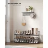 Suport pentru pantofi, depozitare metalică cu 3 niveluri, pentru până la 18 perechi de pantofi, negru 116x30x55cm