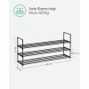 Suport pentru pantofi, depozitare metalică cu 3 niveluri, pentru până la 18 perechi de pantofi, negru 116x30x55cm