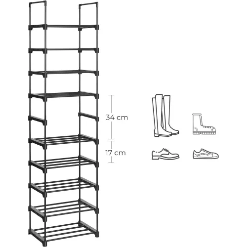 songmics-set-de-2-rafturi-pentru-pantofi-2x5-niveluri-stivuibile