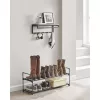 Suport pentru pantofi cu depozitare metalică pe 2 niveluri, pentru până la 10 perechi de pantofi, negru 30x92x34cm