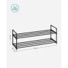 Suport pentru pantofi cu depozitare metalică pe 2 niveluri, pentru până la 10 perechi de pantofi, negru 30x92x34cm