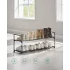 Suport pentru pantofi cu depozitare metalică pe 2 niveluri, pentru până la 10 perechi de pantofi, negru 30x92x34cm