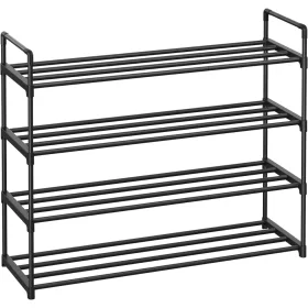   Suport pentru pantofi, depozitare metalică cu 4 niveluri, pentru până la 20 de perechi de pantofi, negru 30x30x120cm