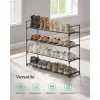 Suport pentru pantofi, depozitare metalică cu 4 niveluri, pentru până la 20 de perechi de pantofi, negru 30x30x120cm