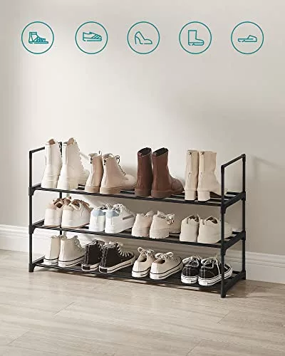 songmics-raft-depozitare-pantofi-cu-cadru-metalic-pe-3-niveluri-negru-92x30x55cm