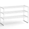 Suport pentru pantofi, depozitare metalică cu 3 niveluri, pentru până la 20 de perechi de pantofi, alb 30x92x55cm