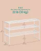 Suport pentru pantofi, depozitare metalică cu 3 niveluri, pentru până la 20 de perechi de pantofi, alb 30x92x55cm