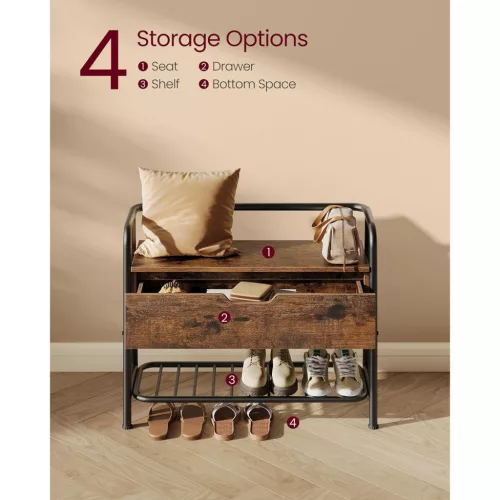 vasagle-bancheta-de-depozitare-a-pantofi-cu-cadru-din-otel-1-sertar-maro-rustic-80x30x63cm