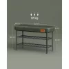 vasagle-bancheta-pentru-pantofi-echo-2-niveluri-husa-din-piele-ecologica-verde-padure-30-x