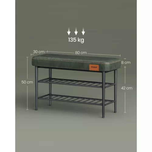 vasagle-bancheta-pentru-pantofi-echo-2-niveluri-husa-din-piele-ecologica-verde-padure-30-x