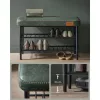 vasagle-bancheta-pentru-pantofi-echo-2-niveluri-husa-din-piele-ecologica-verde-padure-30-x