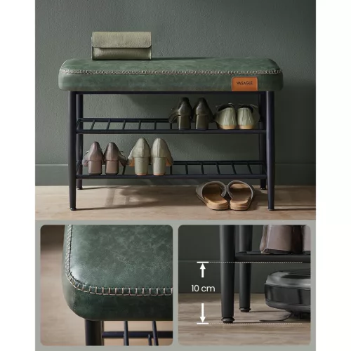vasagle-bancheta-pentru-pantofi-echo-2-niveluri-husa-din-piele-ecologica-verde-padure-30-x