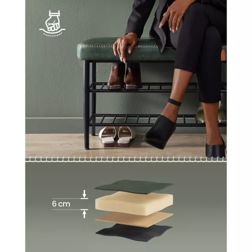 vasagle-bancheta-pentru-pantofi-echo-2-niveluri-husa-din-piele-ecologica-verde-padure-30-x