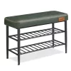 vasagle-bancheta-pentru-pantofi-echo-2-niveluri-husa-din-piele-ecologica-verde-padure-30-x