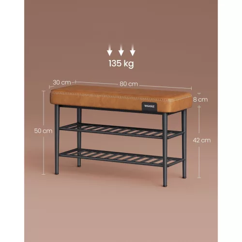 vasagle-bancheta-pentru-pantofi-echo-2-niveluri-husa-din-piele-artificiala-maro-30-x-80-x