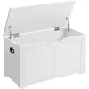 Ladă de depozitare, suport pentru pantofi cu capac rabatabil, alb, 40 x 80 x 46 cm