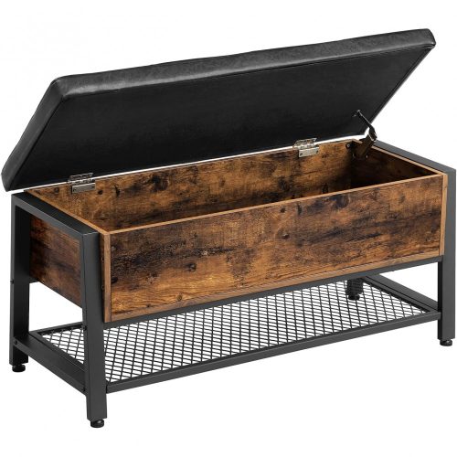 vasagle-bancheta-depozitare-pantofi-cu-sezut-captusit-maro-rustic-100x40x47cm