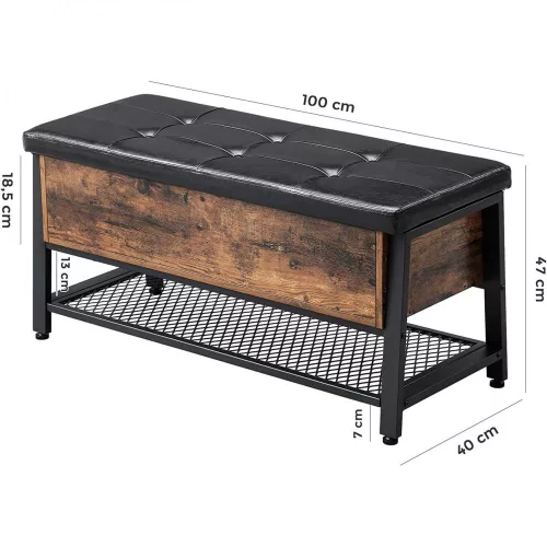 vasagle-bancheta-depozitare-pantofi-cu-sezut-captusit-maro-rustic-100x40x47cm