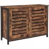 vasagle-comoda-cu-doua-usi-glisante-maro-rustic-100x35x70cm