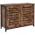 vasagle-comoda-cu-doua-usi-glisante-maro-rustic-100x35x70cm