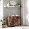 vasagle-comoda-cu-doua-usi-glisante-maro-rustic-100x35x70cm
