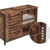vasagle-comoda-cu-doua-usi-glisante-maro-rustic-100x35x70cm