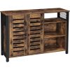 vasagle-comoda-cu-doua-usi-si-rafturi-deschise-maro-rustic-110x33x75cm