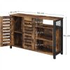 vasagle-comoda-cu-doua-usi-si-rafturi-deschise-maro-rustic-110x33x75cm