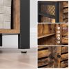 vasagle-comoda-cu-doua-usi-si-rafturi-deschise-maro-rustic-110x33x75cm
