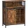 vasagle-comoda-cu-usa-glisanta-si-rafturi-deschise-maro-rustic-70x30x80cm