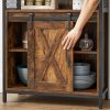 vasagle-comoda-cu-usa-glisanta-si-rafturi-deschise-maro-rustic-70x30x80cm