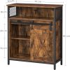 vasagle-comoda-cu-usa-glisanta-si-rafturi-deschise-maro-rustic-70x30x80cm