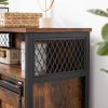vasagle-comoda-cu-usa-glisanta-si-rafturi-deschise-maro-rustic-70x30x80cm