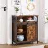 vasagle-comoda-cu-usa-glisanta-si-rafturi-deschise-maro-rustic-70x30x80cm