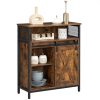 vasagle-comoda-cu-usa-glisanta-si-rafturi-deschise-maro-rustic-70x30x80cm