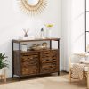 vasagle-comoda-cu-usi-glisante-si-rafturi-deschise-maro-rustic-100x35x80cm