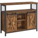 vasagle-comoda-cu-usi-glisante-si-rafturi-deschise-maro-rustic-100x33x80cm